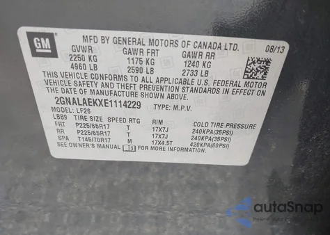 2014 Chevrolet Equinox Ls z USA, uszkodzony, nr VIN 2GNALAEKXE1114229